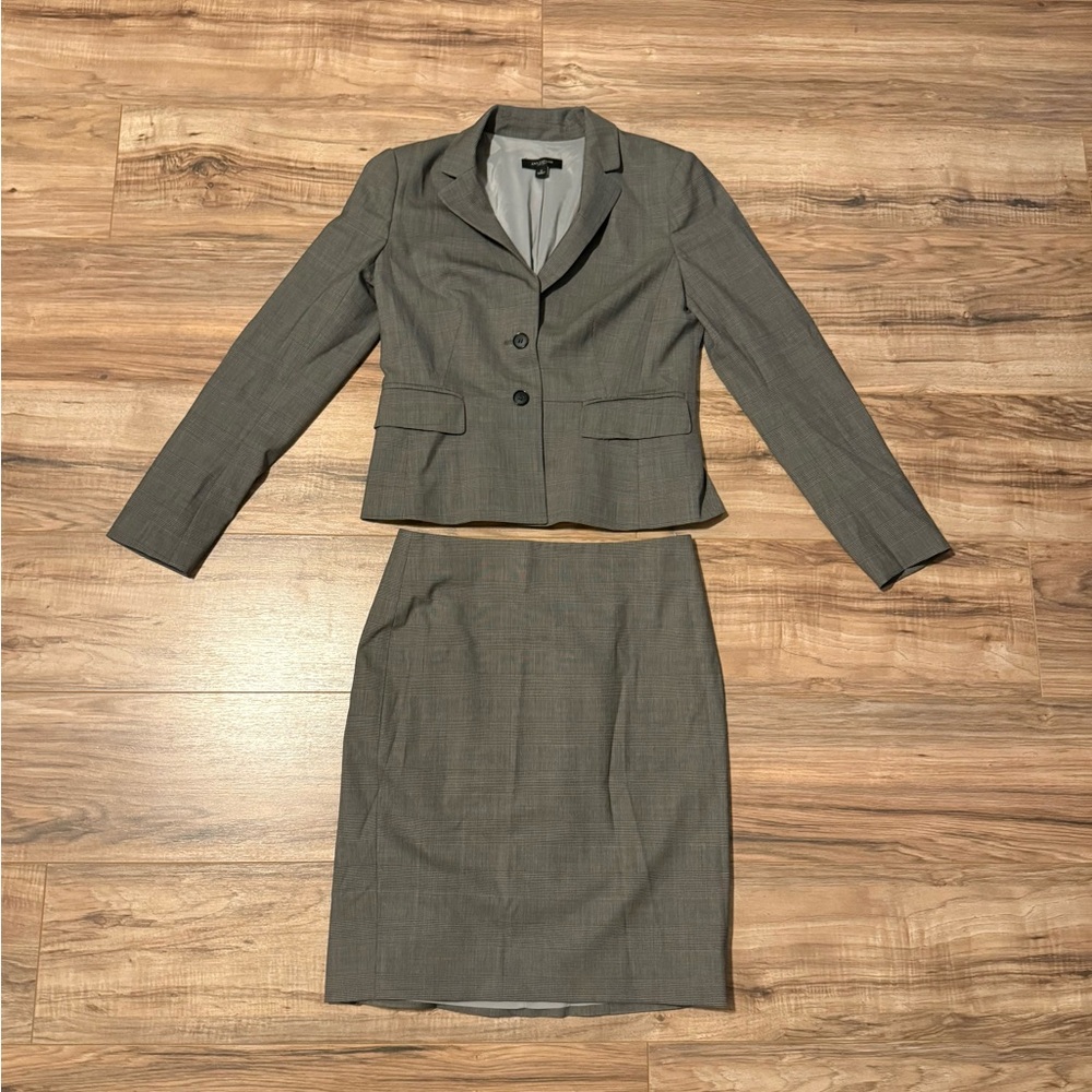 Gray Blazer and Skirt Set